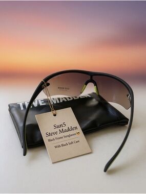 Sun5, Steve Madden Black One pair of Sunglasses with Green Accents